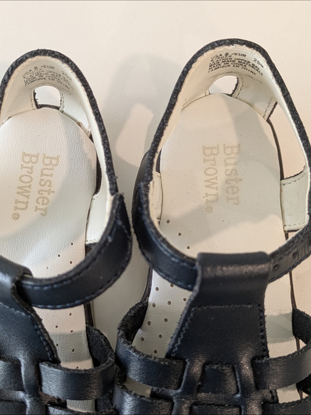 Buster Brown Kids Navy Leather Fisherman Sandals with Buckle - Picture 5 of 6